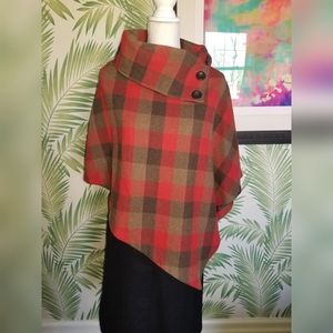 Plaid Wool Cape